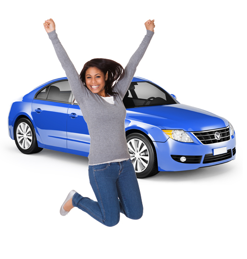 happy-woman-jumping-beside-car